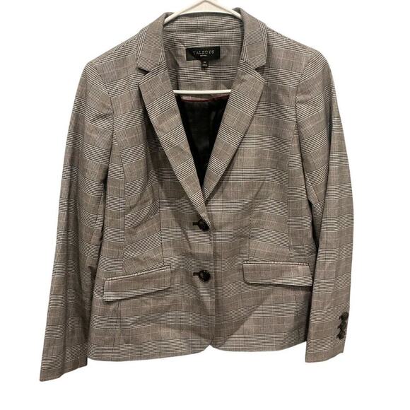 Talbots Jackets & Blazers - Talbots Womens Single Breasted Blazer Size 4P 4 Petites Black Plaid Office NEW